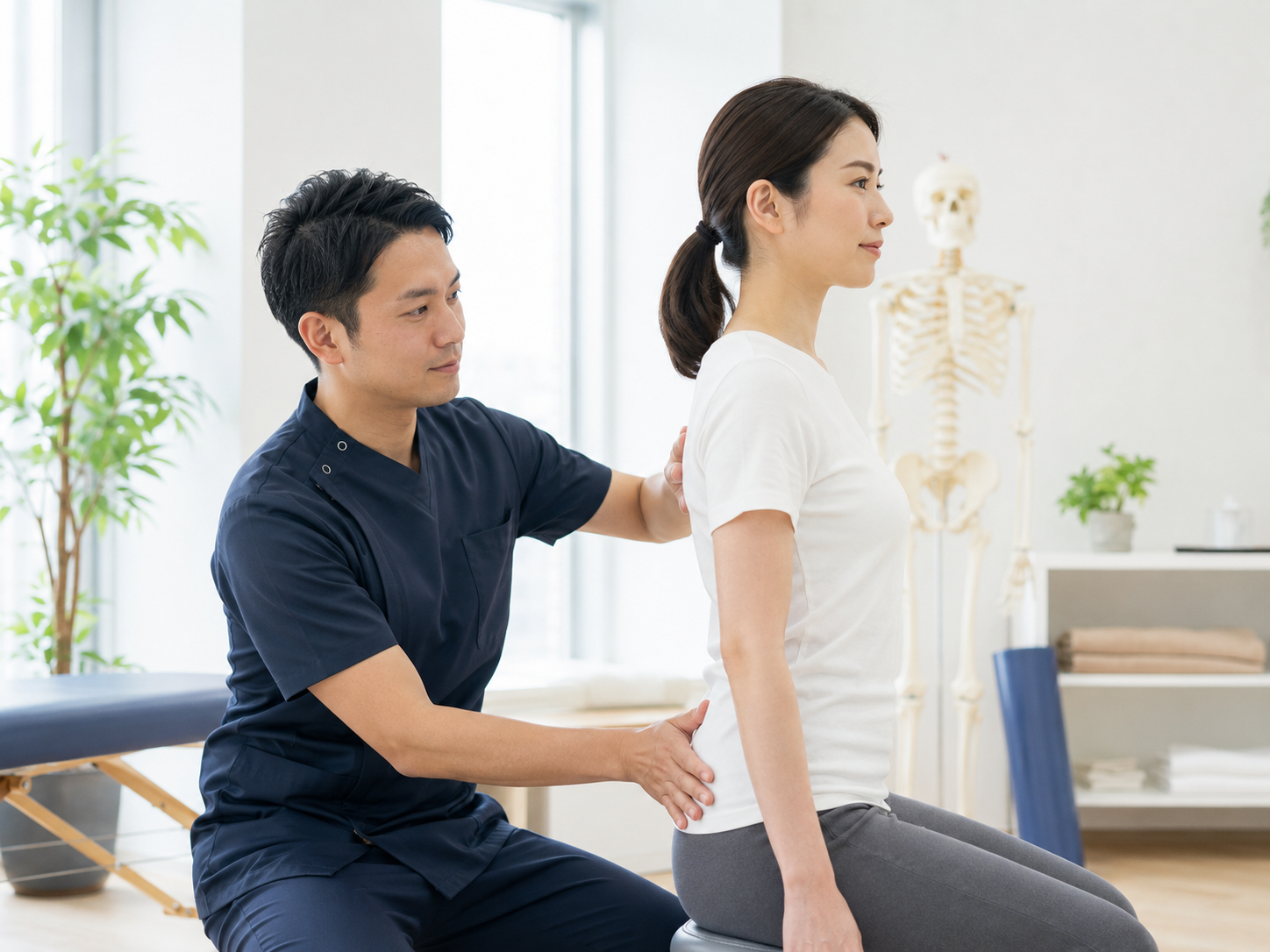施術と運動療法の考え方を表す仮画像
